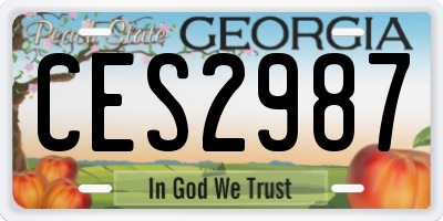 GA license plate CES2987