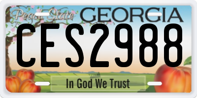 GA license plate CES2988