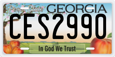 GA license plate CES2990