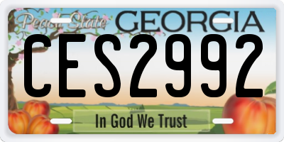 GA license plate CES2992