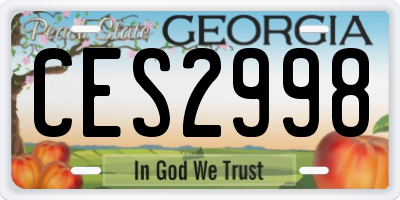 GA license plate CES2998