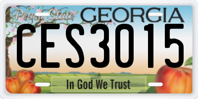 GA license plate CES3015