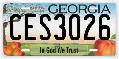 GA license plate CES3026