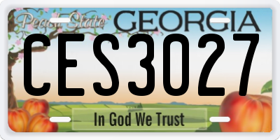 GA license plate CES3027