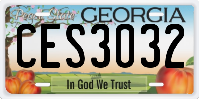 GA license plate CES3032