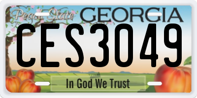 GA license plate CES3049