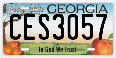 GA license plate CES3057