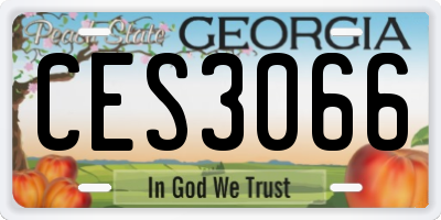 GA license plate CES3066