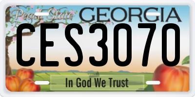 GA license plate CES3070