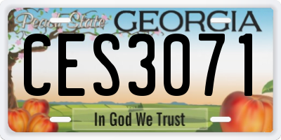 GA license plate CES3071