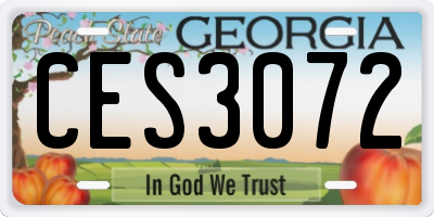 GA license plate CES3072