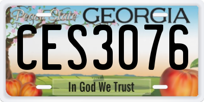 GA license plate CES3076