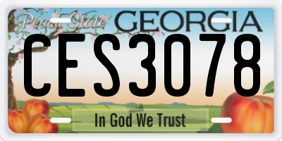 GA license plate CES3078