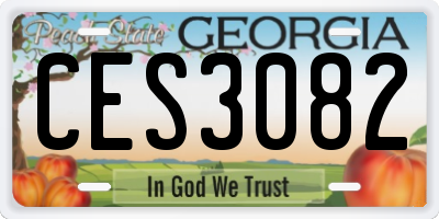 GA license plate CES3082