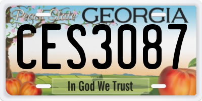 GA license plate CES3087