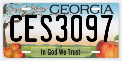 GA license plate CES3097