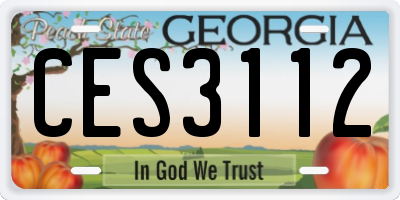 GA license plate CES3112