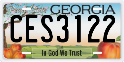 GA license plate CES3122