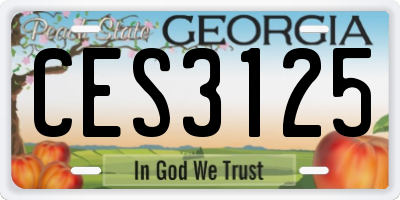 GA license plate CES3125