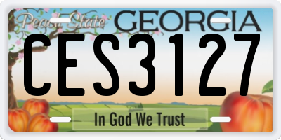 GA license plate CES3127