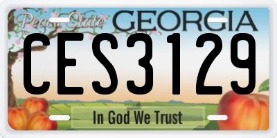 GA license plate CES3129