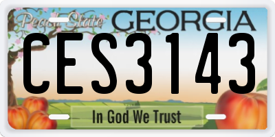 GA license plate CES3143