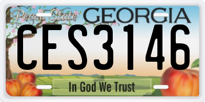 GA license plate CES3146