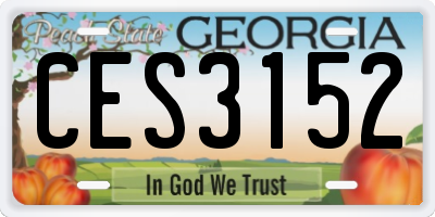 GA license plate CES3152