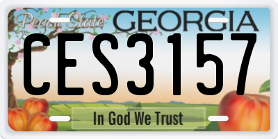 GA license plate CES3157
