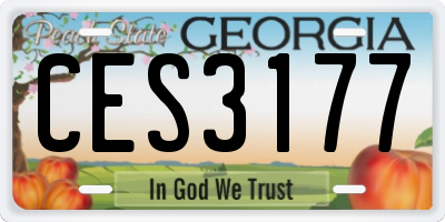 GA license plate CES3177