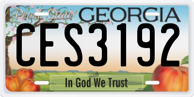 GA license plate CES3192