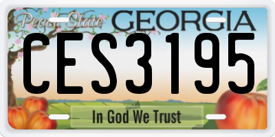 GA license plate CES3195
