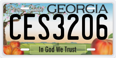 GA license plate CES3206