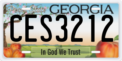 GA license plate CES3212