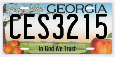 GA license plate CES3215