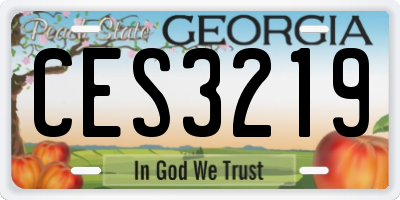 GA license plate CES3219