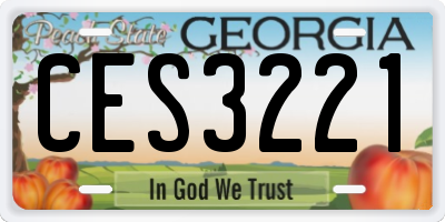 GA license plate CES3221