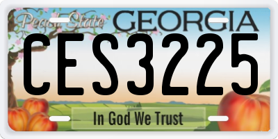 GA license plate CES3225