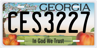 GA license plate CES3227