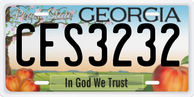 GA license plate CES3232