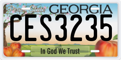 GA license plate CES3235