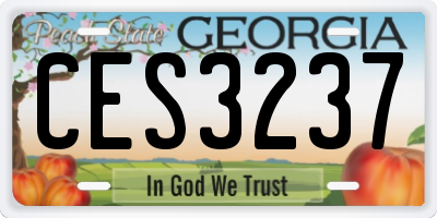 GA license plate CES3237