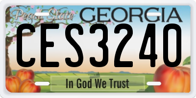 GA license plate CES3240