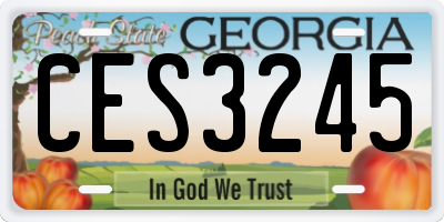 GA license plate CES3245