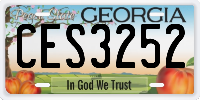 GA license plate CES3252