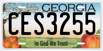 GA license plate CES3255