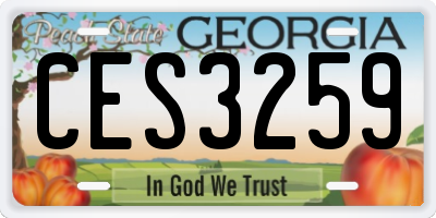 GA license plate CES3259