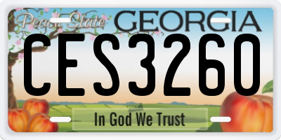 GA license plate CES3260