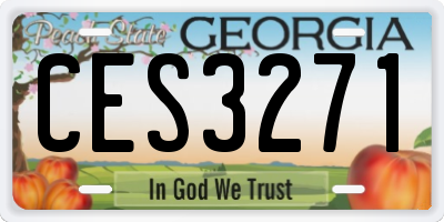 GA license plate CES3271