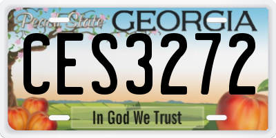 GA license plate CES3272